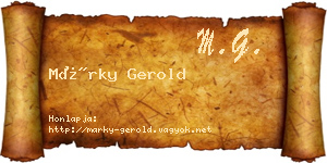 Márky Gerold névjegykártya